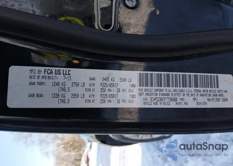 2015 Dodge Journey Sxt z USA, uszkodzony, nr VIN 3C4PDCBB7FT736688